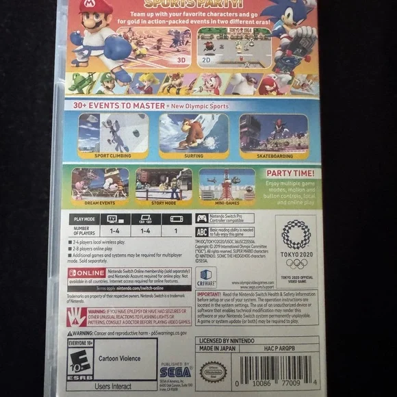 Nintendo Switch Game with Mario and Sonic - Multicolor - Picture 2 of 2